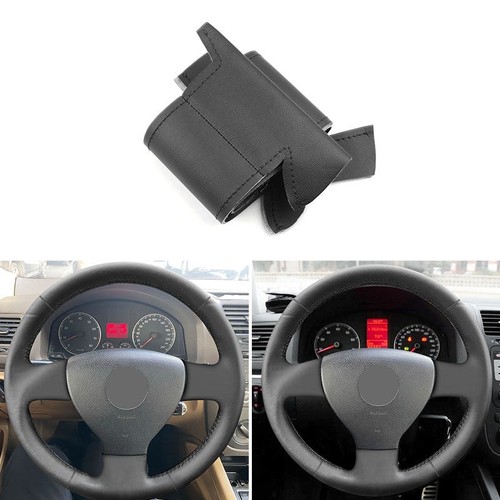 Diy black leather steering - black,